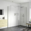 Aqua Platinum 800mm Wetroom Side Panel & Arm - Chrome