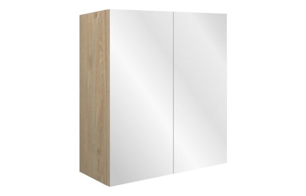 Tewin 600mm Mirrored Wall Unit - Matt Arley Blue (Oak Cab)