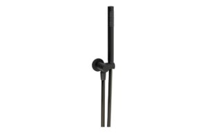 Abode Euphoria Circular Wall Outlet  Handset & Bracket Set - Matt Black