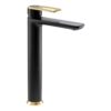 Abode Levarto Tall Basin Mixer - Matt Black & Brass