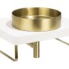 Abode Tableau/Iox Shelf & Round Basin Set - Chalk White w/Brushed Brass Finishes