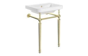 Crompton 610mm 1TH Console Basin - Brushed Brass