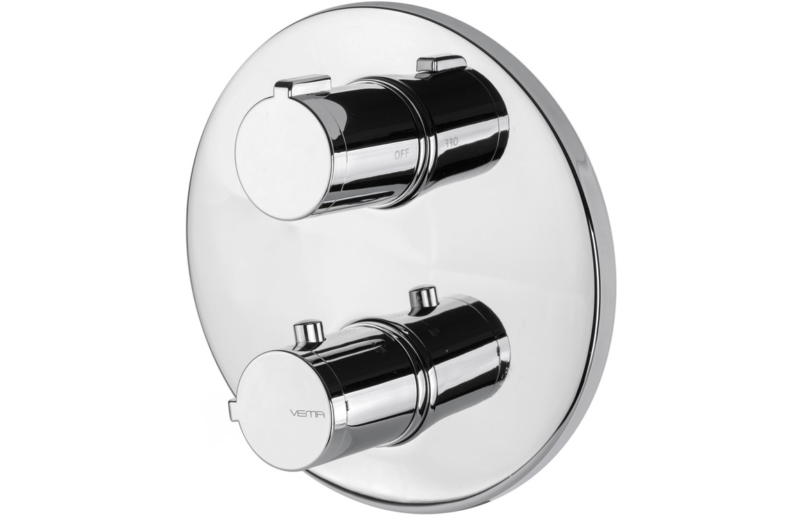Vema Round Two Outlet Thermostatic Mixer Valve