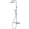 Vema Thermostatic Shower Column w/Fixed Head  Riser  Shelf & Foot Wash - White/Chrome