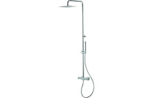 Vema Thermostatic Square Bar Valve w/Fixed Head & Riser - Chrome