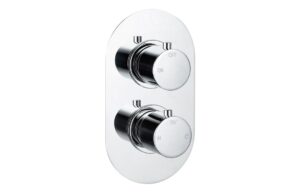 Grove Thermostatic Single Outlet Twin Shower Valve - Chrome