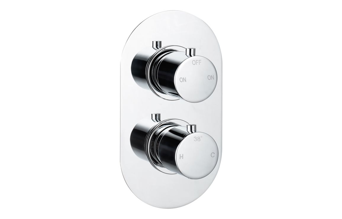 Grove Thermostatic Two Outlet Twin Shower Valve - Chrome