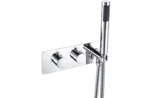Jackdaw Thermostatic Two Outlet Shower Valve w/Handset - Chrome
