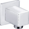Square Wall Outlet Elbow - Chrome