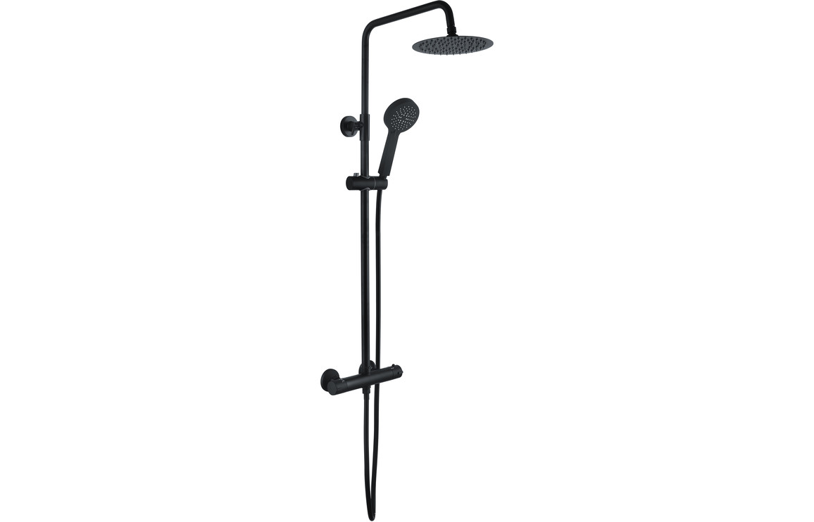 Grove Round Thermostatic Bar Mixer w/Riser Kit - Matt Black