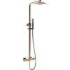 Ashby Square Thermostatic Bar Mixer w/Riser Kit - Brushed Bronze