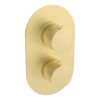 Grove Thermostatic Single Outlet Twin Shower Valve - Brushed Brass