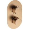 Grove Thermostatic Single Outlet Twin Shower Valve - Brushed Bronze