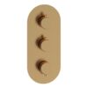Grove Thermostatic Two Outlet Triple Shower Valve - Brushed Bronze