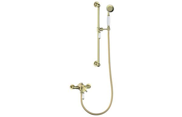 Beverley Concentric Single Outlet Shower Valve & Riser Kit Pack 1 - Brushed Brass