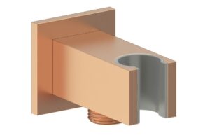 Ashby Square Handset Wall Bracket with Wall Outlet - Brushed Bronze