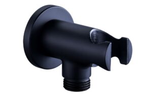 Grove Round Handset Wall Bracket with Wall Outlet - Matt Black