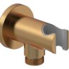 Grove Round Handset Wall Bracket with Wall Outlet - Brushed Bronze