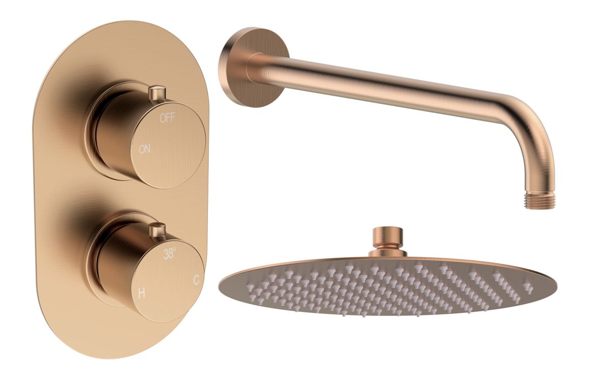 Grove Round Shower Valve & Kit Pack 1 - Brushed Bronze