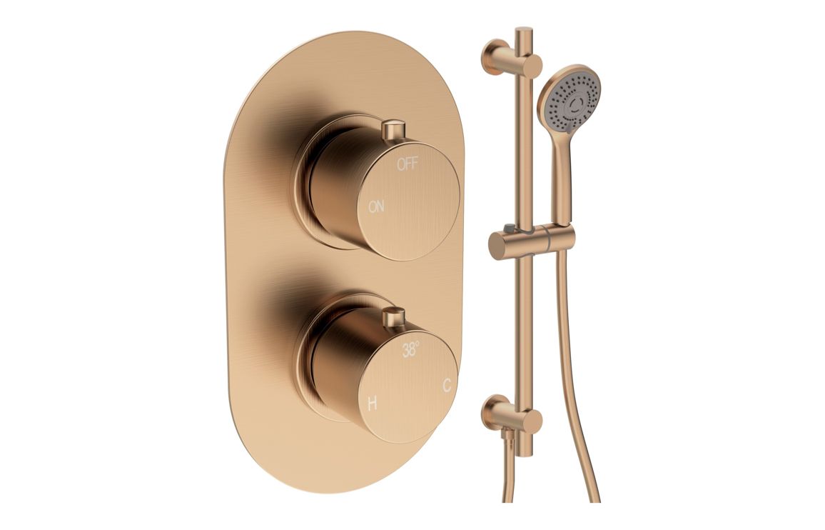 Grove Round Shower Valve & Kit Pack 2 - Brushed Bronze