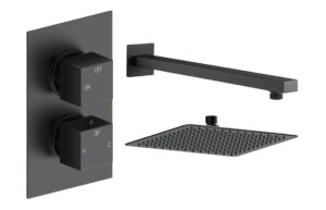 Ashby Square Shower Valve & Kit Pack 1 - Matt Black