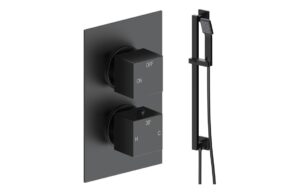 Ashby Square Shower Valve & Kit Pack 2 - Matt Black