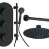 Grove Round Shower Valve & Kit Pack 3 - Matt Black