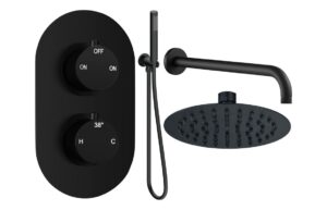 Grove Round Shower Valve & Kit Pack 4 - Matt Black