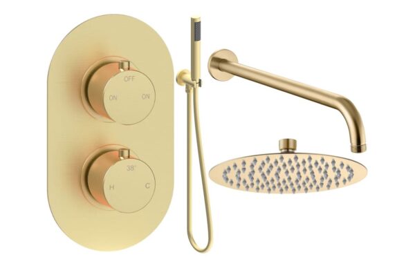 Grove Round Shower Valve & Kit Pack 4 - Brushed Brass