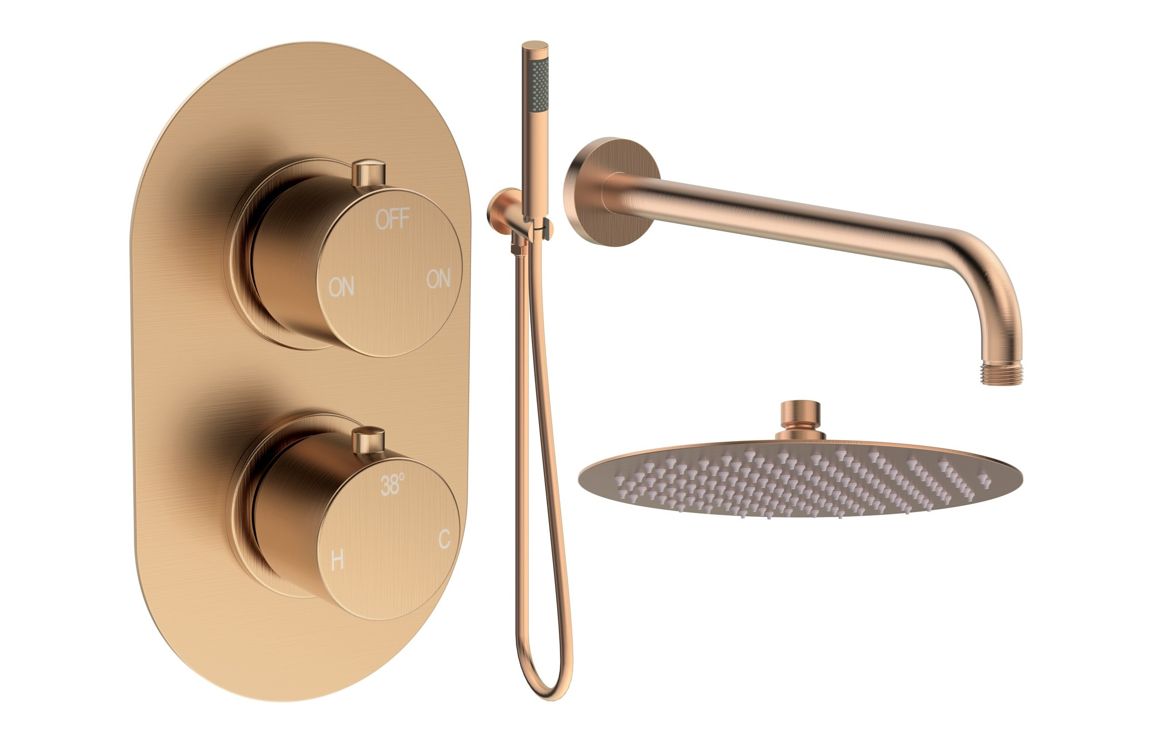 Grove Round Shower Valve & Kit Pack 4 - Brushed Bronze