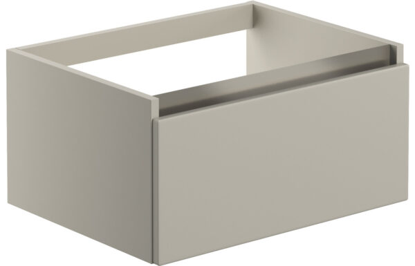 Stevenage 600mm 1 Drawer Wall Hung Basin Unit (No Top) - Matt Latte