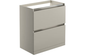Stevenage 800mm 2 Drawer Floor Standing Basin Unit (No Top) - Matt Latte