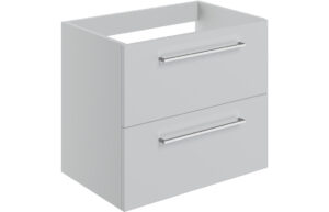 Malvern 590mm Wall Hung 2 Drawer Basin Unit (No Top) - Grey Gloss