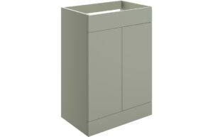 Cuffley 590mm Floor Standing 2 Door Basin Unit (No Top) - Matt Olive Green