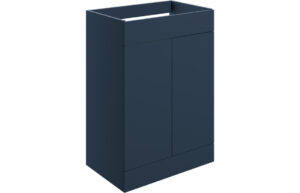 Cuffley 590mm Floor Standing 2 Door Basin Unit (No Top) - Matt Deep Blue