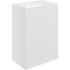 Cuffley 590mm Floor Standing 2 Door Basin Unit (No Top) - Matt White