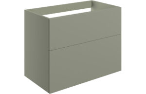 Cuffley 790mm Wall Hung 2 Drawer Basin Unit (No Top) - Matt Olive Green