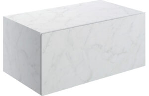 Aston 800mm Wall Hung Storage Drawer - White Marble