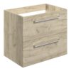 Malvern 590mm Wall Hung 2 Drawer Basin Unit (No Top) - Oak