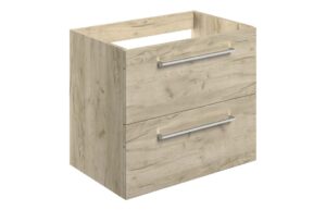 Malvern 590mm Wall Hung 2 Drawer Basin Unit (No Top) - Oak