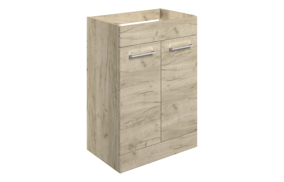 Malvern 590mm Floor Standing 2 Door Basin Unit (No Top) - Oak