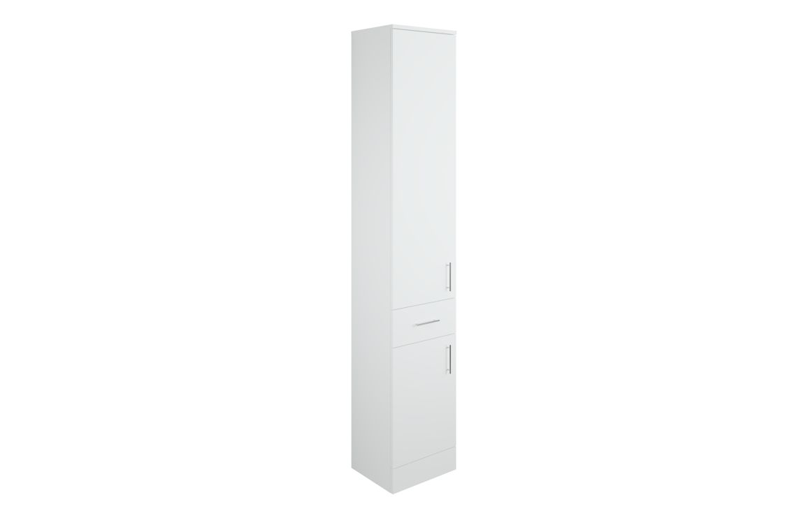 Stotfold 300mm 2 Door 1 Drawer Tall Unit - White Gloss