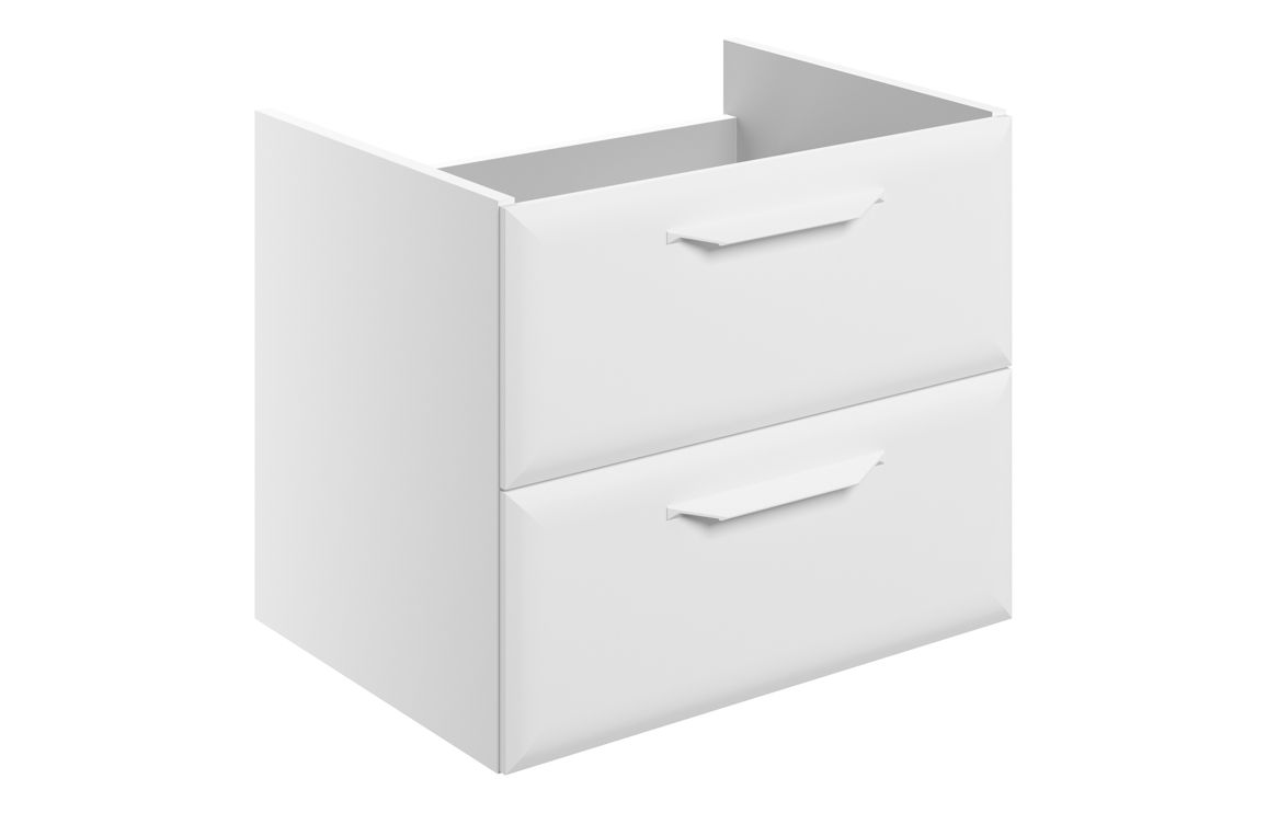 Baldock 600mm Wall Hung 2 Drawer Basin Unit (No Top) - Matt White