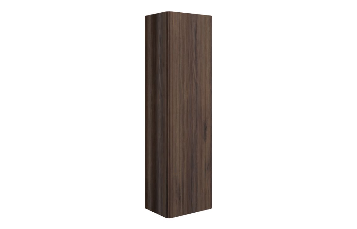 Gosmore 350mm Wall Hung 1 Door Tall Unit - Textured Walnut