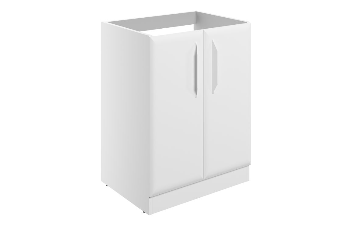 Baldock 600mm Floor Standing 2 Door Basin Unit (No Top) - Matt White