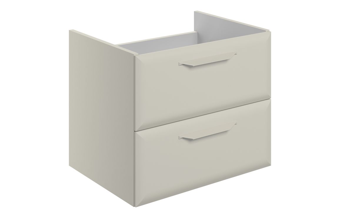 Baldock 600mm Wall Hung 2 Drawer Basin Unit (No Top) - Matt Latte