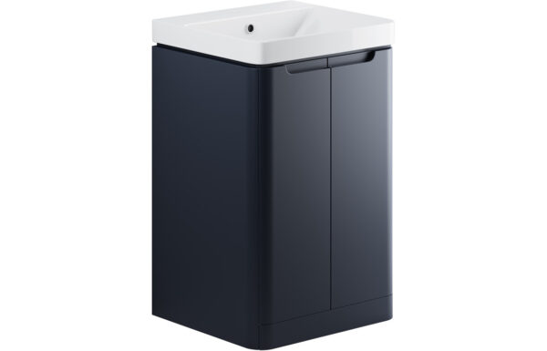 Hertford 500mm 2 Door Floor Standing Cloakroom Basin Unit - Matt Indigo