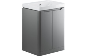 Hertford 605mm 2 Door Floor Standing Basin Unit - Matt Grey