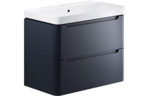 Hertford 805mm 2 Drawer Wall Hung Basin Unit - Matt Indigo