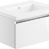 Stevenage 615mm 1 Drawer Wall Hung Basin Unit Inc. Basin - White Gloss
